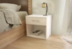 COMODINO NIGHTSTAND CON CASSETTO E VANO A GIORNO 44,5X35X43,5CM BIANCO OKX