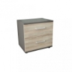 COMODINO IN LEGNO TRUCIOLARE BILAMINATO COLORE GRIGIO E LEGNO OLMO CM 44,5 X 35 X 43,5 H OKX