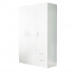 ARMADIO IN LEGNO TRUCIOLARE BILAMINATO 3 ANTE E 2 CASSETTI BIANCO CM 120 X 52 X 190 H OKX