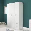 ARMADIO IN LEGNO TRUCIOLARE BILAMINATO 3 ANTE E 2 CASSETTI BIANCO CM 120 X 52 X 190 H OKX