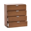 CASSETTIERA IN LEGNO TRUCIOLARE BILAMINATO TINTA NOCE CON 4 CASSETTI 75 X 38 X 85H CM OKX