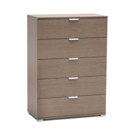 CASSETTIERA IN LEGNO TRUCIOLARE BILAMINATO COLORE ROVERE GRIGIO CON 5 CASSETTI 75 X 38 X H103 CM OKX