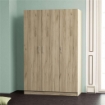 ARMADIO A 3 ANTE IN LEGNO TRUCIOLARE BILAMINATO COLORE MARRONE CM120X46X190 H OKX