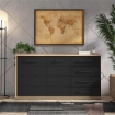MOBILE CREDENZA IN LEGNO TRUCIOLARE BILAMINATO COLORE ANTRACITE CM 161,5 X 40 X 84 H OKX