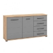 MOBILE MULTIUSO CREDENZA E CASSETTIERA IN LEGNO TRUCIOLARE BILAMINATO COLORE GRIGIO  CM 161,5 X 40 X 84 H OKX