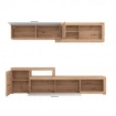 MOBILE PORTA TV IN LEGNO TRUCIOLARE BILAMINATO COLORE ROVERE CHIARO E BIANCO LACCATO CM 248,5 X 41,5 X 201 H OKX