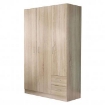 ARMADIO IN LEGNO TRUCIOLARE BILAMINATO CON  3 ANTE E 2 CASSETTI COLORE QUERCIA CHIARO DIMENSIONI: CM 120 X 52 X 190 H OKX