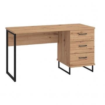 SCRIVANIA IN LEGNO TRUCIOLARE BILAMINATO E METALLO COLORE  ROVERE CHIARO CM 137,5 X 56 X 75 H OKX