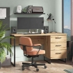 SCRIVANIA IN LEGNO TRUCIOLARE BILAMINATO E METALLO COLORE  ROVERE CHIARO CM 137,5 X 56 X 75 H OKX