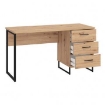 SCRIVANIA IN LEGNO TRUCIOLARE BILAMINATO E METALLO COLORE  ROVERE CHIARO CM 137,5 X 56 X 75 H OKX