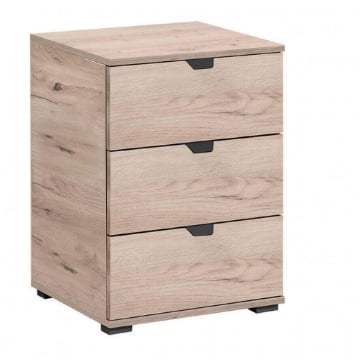 COMODINO IN LEGNO TRUCIOLARE BILAMINATO COLORE ROVERE GRIGIO CM 45 X 40 X 63 H OKX