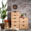 CASSETTIERA IN LEGNO TRUCIOLARE BILAMINATO COLORE ROVERE CHIARO 45X40X95CM OKX