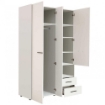 MOBILE ARMADIO COLORE BIANCO OPACO IN LEGNO TRUCIOLARE BILAMINATO CON SPECCHIO E CASSETTIERA CM 127,5 X 55 X 205,5 H OKX