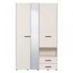 MOBILE ARMADIO COLORE BIANCO OPACO IN LEGNO TRUCIOLARE BILAMINATO CON SPECCHIO E CASSETTIERA CM 127,5 X 55 X 205,5 H OKX