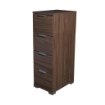 CASSETTIERA IN LEGNO TRUCIOLARE BILAMINATO  CON 4 CASSETTI COLORE MARRONE NOCE 27 X 38 X H 85 CM OKX