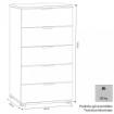 CASSETTIERA IN LEGNO TRUCIOLARE BILAMINATO CON 5 CASSETTI COLORE IN LEGNO CHIARO  60 X 38 X H 103 CM OKX