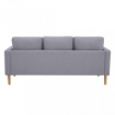 DIVANO A 3 POSTI CON GAMBE IN LEGNO GRIGIO CHIARO 177X73X82CM OKX