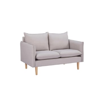 DIVANO A 2 POSTI CON GAMBE IN LEGNO DI COLORE BEIGE 130X84X82CM OKX