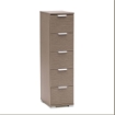 CASSETTIERA IN LEGNO TRUCIOLARE BILAMINATO  CON 5 CASSETTI ROVERE GRIGIO 27 X 38 X H 103 CM OKX