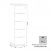 CASSETTIERA IN LEGNO TRUCIOLARE BILAMINATO  CON 5 CASSETTI ROVERE GRIGIO 27 X 38 X H 103 CM OKX