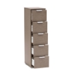 CASSETTIERA IN LEGNO TRUCIOLARE BILAMINATO  CON 5 CASSETTI ROVERE GRIGIO 27 X 38 X H 103 CM OKX