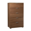 CASSETTIERA IN LEGNO TRUCIOLARE BILAMINATO CON 5 CASSETTI COLORE NOCE MARRONE 60 X 38 X H 103 CM OKX