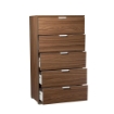 CASSETTIERA IN LEGNO TRUCIOLARE BILAMINATO CON 5 CASSETTI COLORE NOCE MARRONE 60 X 38 X H 103 CM OKX