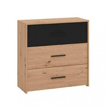 COMÒ IN LEGNO TRUCIOLARE BILAMINATO COLORE ROVERE CHIARO E ANTRACITE CM 80,6 X 33,2 X 80,5 H OKX
