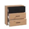 COMÒ IN LEGNO TRUCIOLARE BILAMINATO COLORE ROVERE CHIARO E ANTRACITE CM 80,6 X 33,2 X 80,5 H OKX