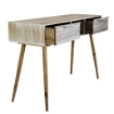 SCRIVANIA IN LEGNO CON  2 CASSETTI  COLORE LEGNO SBIANCATO 120X40X80CM OKX