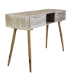 SCRIVANIA IN LEGNO CON  2 CASSETTI  COLORE LEGNO SBIANCATO 120X40X80CM OKX