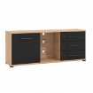 MOBILE PORTA TV IN LEGNO TRUCIOLARE BILAMINATO COLORE ROVERE CHIARO E ANTRACITE CM 161,5 X 40 X 65 H OKX