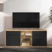 MOBILE PORTA TV IN LEGNO TRUCIOLARE BILAMINATO COLORE ROVERE CHIARO E ANTRACITE CM 161,5 X 40 X 65 H OKX
