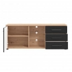 MOBILE PORTA TV IN LEGNO TRUCIOLARE BILAMINATO COLORE ROVERE CHIARO E ANTRACITE CM 161,5 X 40 X 65 H OKX