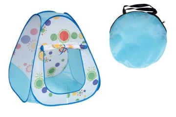 TENDA GIOCO PER BAMBINI 95X95X92 CM CELESTE - APERTURA FRONTALE E RICHIUDIBILE IN COMODA SACCA PER IL TRASPORTO
