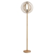 LAMPADA DA TERRA CON PARALUME AD ANELLI REGOLABILI IN LEGNO 38 X 160 CM