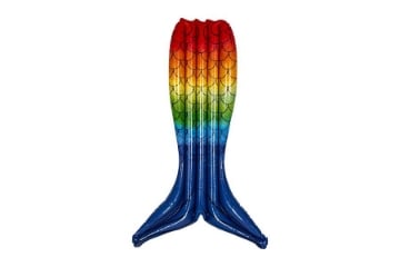 MATERASSINO GONFIABILE DA MARE O PISCINA MULTICOLOR A FORMA DI CODA DI SIRENA 0.2 MM - 175X105 CM 