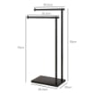 Porta Asciugamani Bagno da Terra Autoportante a 2 Bracci in Metallo, 35.5x20x78cm, Nero