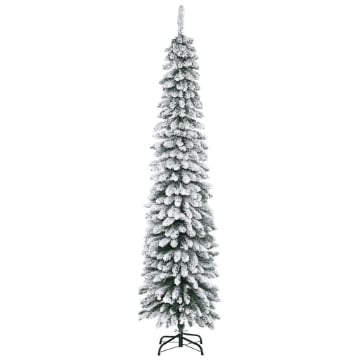 Albero di Natale Innevato a 3 Sezioni con 490 Rami in Metallo e Plastica, 54x54x210 cm, Verde