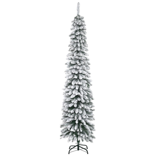Albero di Natale Innevato a 3 Sezioni con 490 Rami in Metallo e Plastica, 54x54x210 cm, Verde