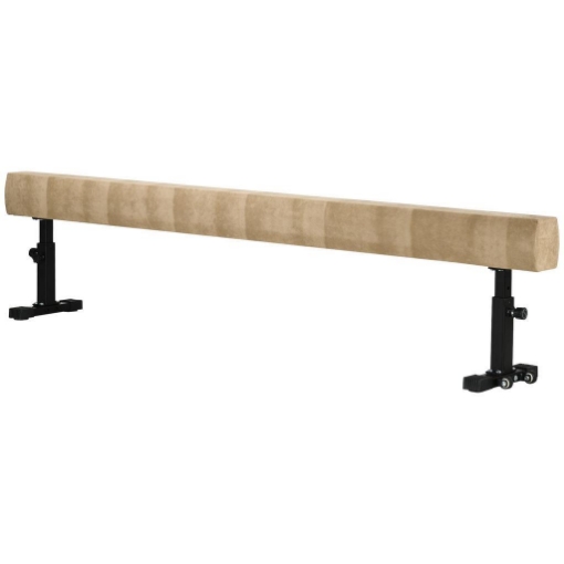 HOMCOM TRAVE GINNASTICA ARTISTICA DA CASA CON ALTEZZA REGOLABILE, RUOTE E PIEDINI ANTISCIVOLO, PER BAMBINI DA 3-12 ANNI, 226X31X59CM, MARRONE
