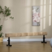 HOMCOM TRAVE GINNASTICA ARTISTICA DA CASA CON ALTEZZA REGOLABILE, RUOTE E PIEDINI ANTISCIVOLO, PER BAMBINI DA 3-12 ANNI, 226X31X59CM, MARRONE