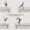 HOMCOM TRAVE GINNASTICA ARTISTICA DA CASA CON ALTEZZA REGOLABILE, RUOTE E PIEDINI ANTISCIVOLO, PER BAMBINI DA 3-12 ANNI, 226X31X59CM, MARRONE