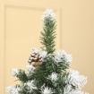 Albero di Natale Innevato da 180 cm con 630 Rami e 37 Pigne, in Plastica e Metallo, Verde e Bianco