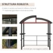 GAZEBO PER BARBECUE CON TETTO E 2 RIPIANI PORTAOGGETTI, IN METALLO E PC, 240X150X230CM, GRIGIO SCURO