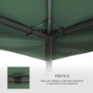 TELO DI COPERTURA PER GAZEBO DA GIARDINO 3 X 3 MT COLORE VERDE SCURO