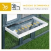 PAWHUT GABBIA PER CONIGLI ANIMALI IN LEGNO DI ABETE DOPPIA PORTA 140X65X100CM