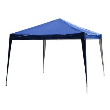 GAZEBO STRUTTURA IN ACCIAIO PIEGHEVOLE RIVESTIMENTO TESSUTO OXFORD BLU 3X3M