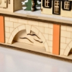 HOMCOM CALENDARIO DELL'AVVENTO IN LEGNO CON 24 CASSETTI DECORAZIONE CON VILLAGGIO DI NATALE E LUCI, 44X10X37CM - LEGNO