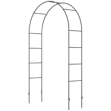 ARCO PER RAMPICANTI IN METALLO PER GIARDINO ED ESTERNI, 140X40X240CM, NERO